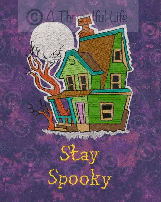 Stay Spooky Embroidery Postcard