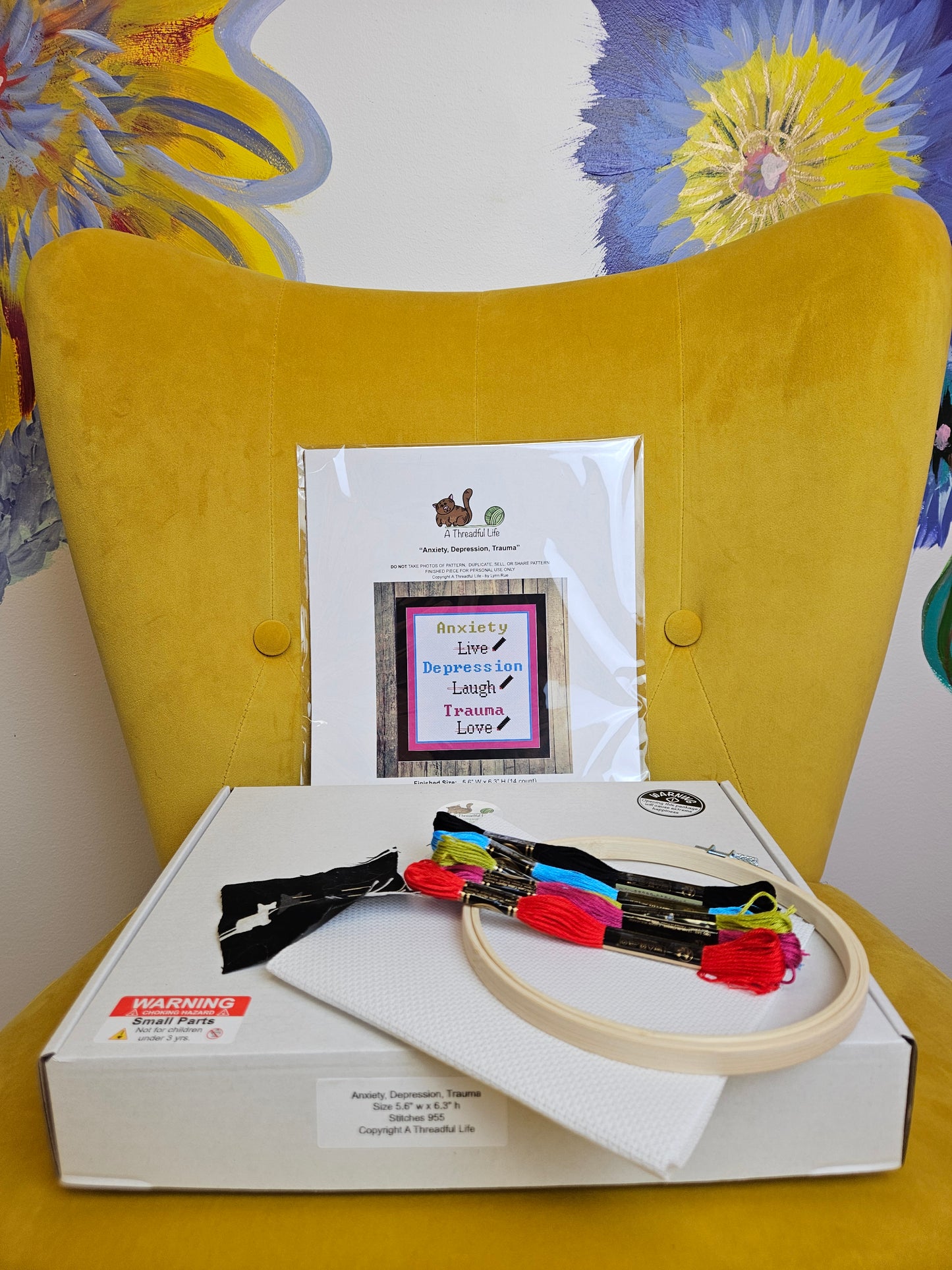DIY Cross Stitch Kit: Anxiety, Depression, Trauma